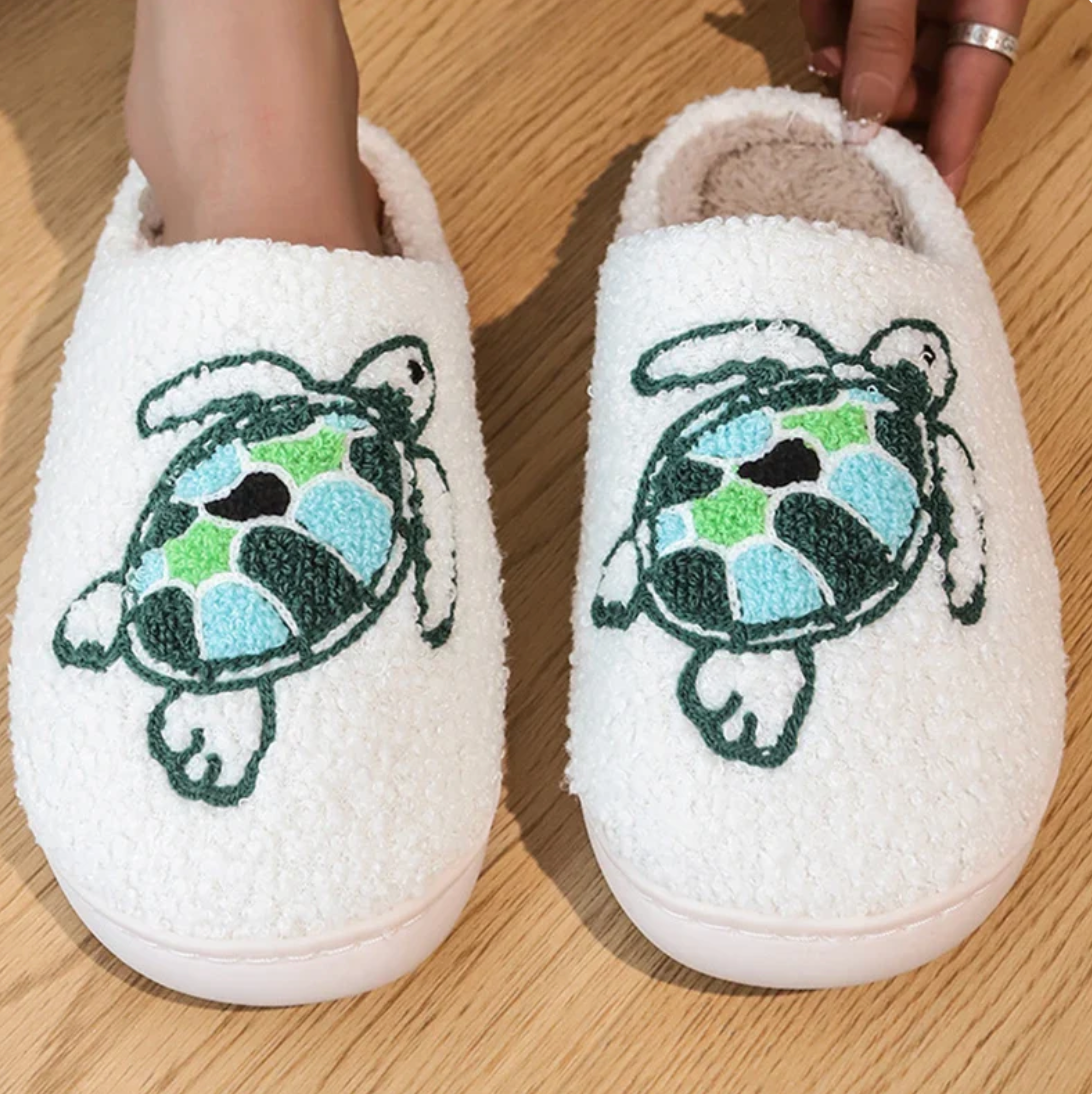 Soft-Stitched Turtle Slippers