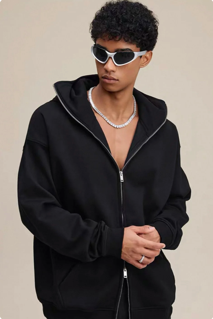 Masked Mode Zipped Hoodie