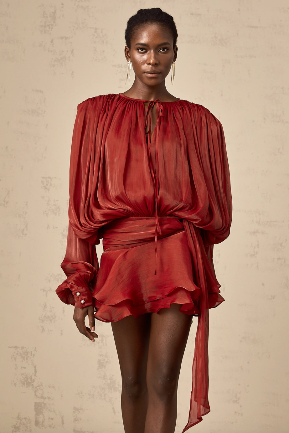 Eugénie Fully Pleated Ruffled Mini Dress