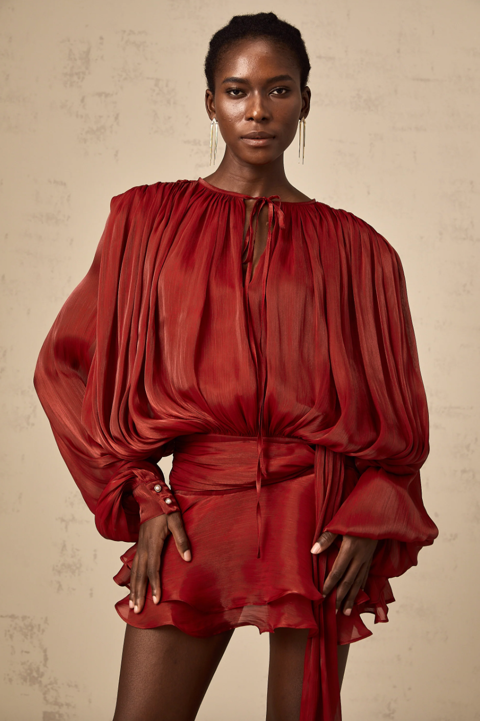 Eugénie Fully Pleated Ruffled Mini Dress