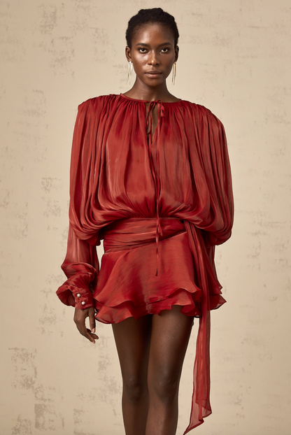 Eugénie Fully Pleated Ruffled Mini Dress