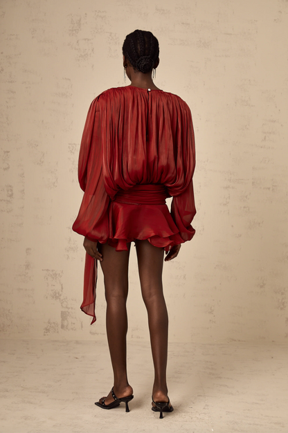 Eugénie Fully Pleated Ruffled Mini Dress